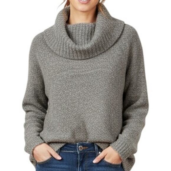 L.L. Bean Brown Wool Cowl Sweater Womens Medium Petite - Picture 1 of 10